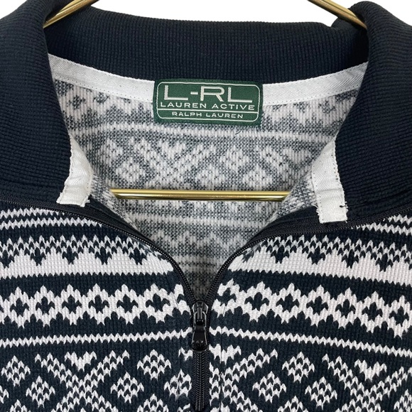 ⭐️2/$20 Lauren Ralph Lauren Active Pull Over Nordic Print Quarter Zip Jacket - Picture 5 of 12